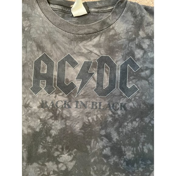 Vintage Rare 90s ACDC Back in Black Liquid Blue Shirt - Picture 3 of 4